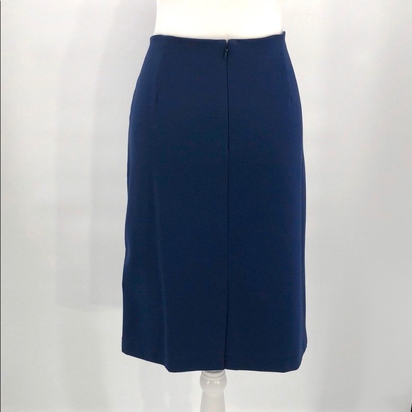 Garnet Hill Navy Ponte Pencil Skirt Size 10 - Picture 3 of 7